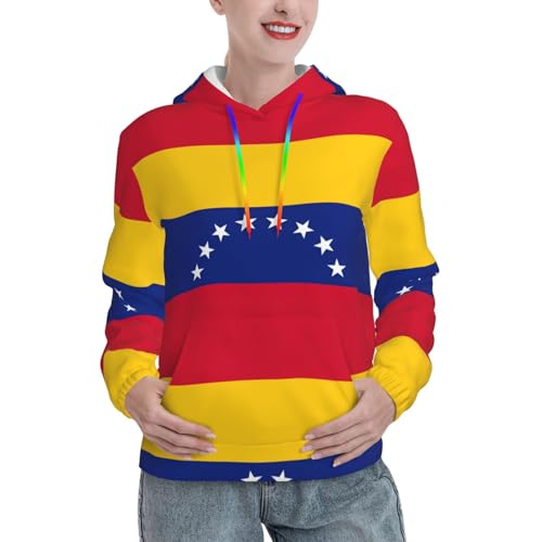 Sweat à capuche drapeau Venezuela pour femme avec poche pull doux