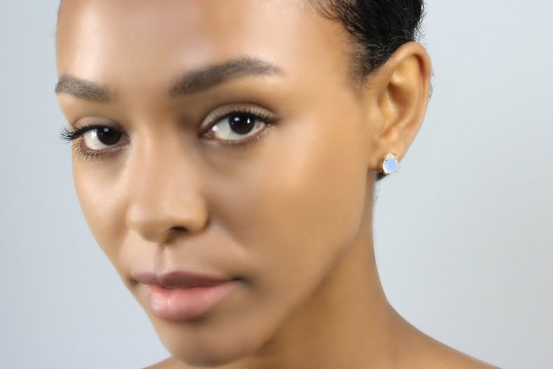 Boucles d'oreilles pierre de lune et argent 925 de qualité gemme - 4