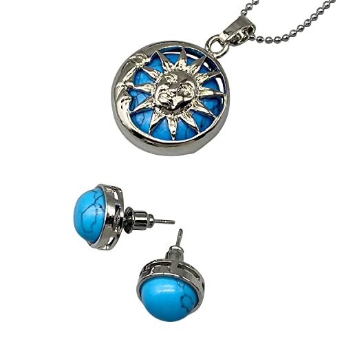 Caja de regalo de calidad con joyas de plata para mujer y collar de cuarzo natural luna