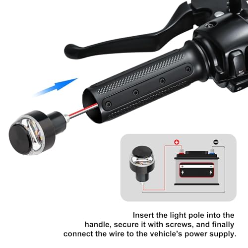 Image of Linkstyle 2PCS Motorcycle Turn Signal Light, 12 LEDs Turn Signal Indicator Lamp, Amber White Front Handlebar End Light for 12V Scooter Sportster Cruiser Motorbike (Pack of 2)