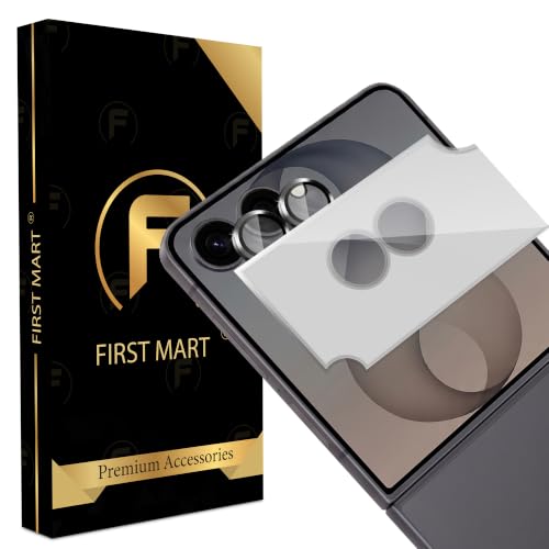 Image of FIRST MART Camera Lens Protector for Samsung Galaxy Z Flip 8 | Black AR+AF Camera Rings with Auto-Align Frame, 9H Tempered Glass, Scratch Resistant, Case-Friendly | Pack of 1