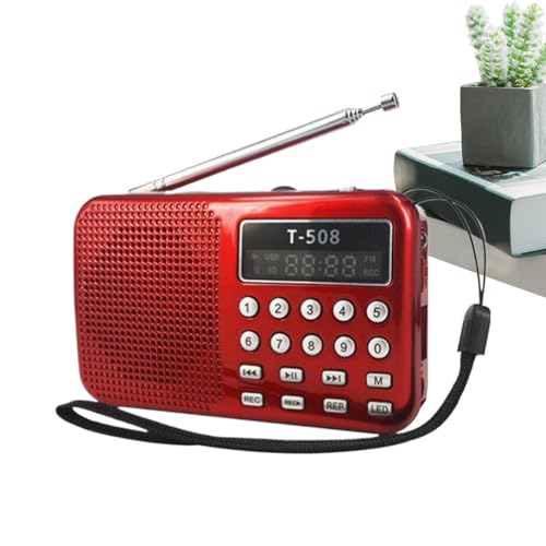 Radio AM/FM portátil digital compacta con pantalla LED y altavoz para música 5