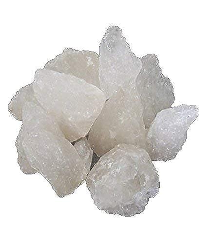FLFWLASS-Alum Stone Block | White Alum Crystal Rock | Phitkari Crystal Stone of Alumbre | Natural Piedra de Alumbre Alum Stone | Shaving Stone Chunks | Tawas Stone Antiperspirant (100 Gram)