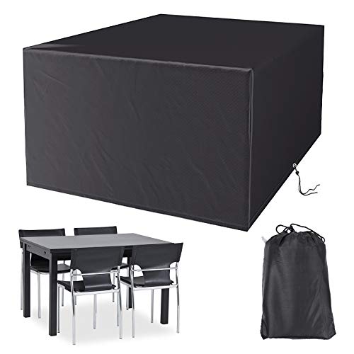 XiYee Housse Salon de Jardin, Housse de Protection Rectangulaire Imperméable pour Meubles de Jardin, Anti-UV, Tissu De Oxford Bâche pour Table Meubles Jardin