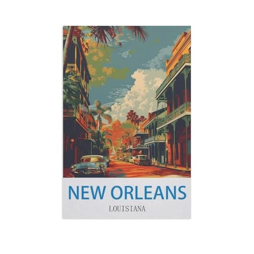 Broderie Diamant New Orleans 50x60cm Kit PGCKSK de Tableau Strass Rond