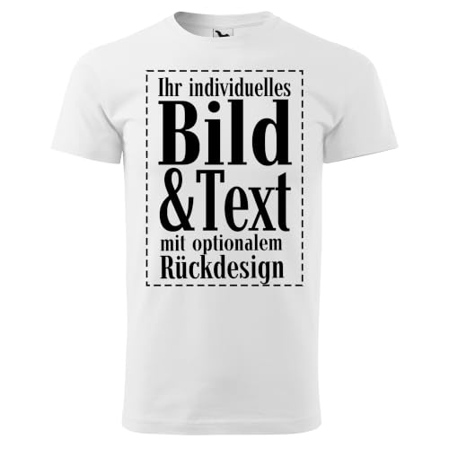 Personalisiertes T-Shirt Herren mit Foto, Logo & Text - Wei&szlig; L