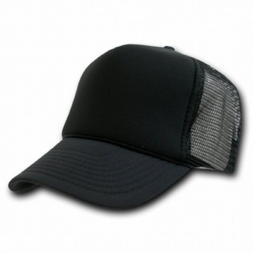 Black Adjustable Mesh Trucker Style Cap Hat