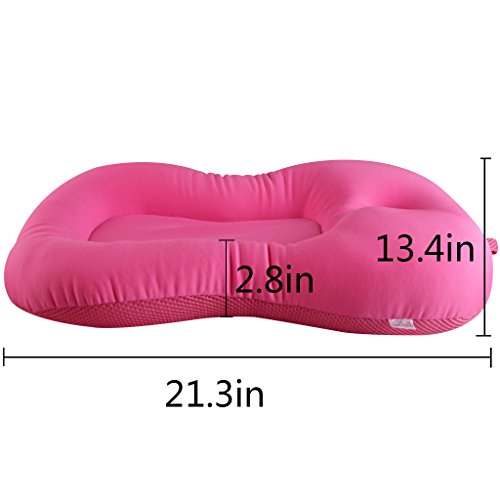 Image of Baby Bath Mat, KAKIBLIN Baby Bathtub Cushion Soft Anti-Slip Bath Pad 0-6 Month Infant Bath Pillow, Pink