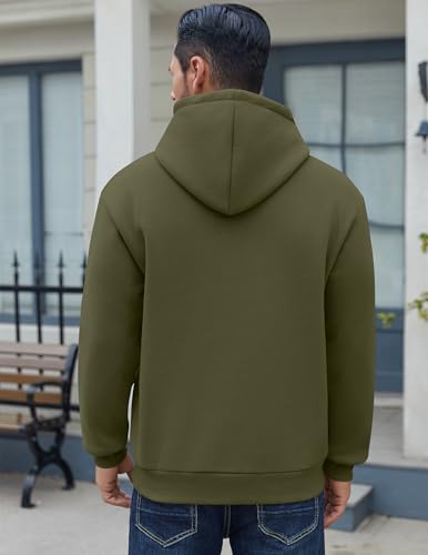 Image of COOFANDY Men Cotton Fleece Hooded Sweatshirt Casual Long Sleeve Hoodies Pullover Fashion Drawstring Hoodie with Kanga Pocket