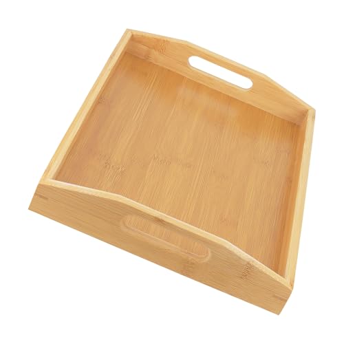 Plateau de service en bambou avec poignées intégrées pour décoration de table - 7