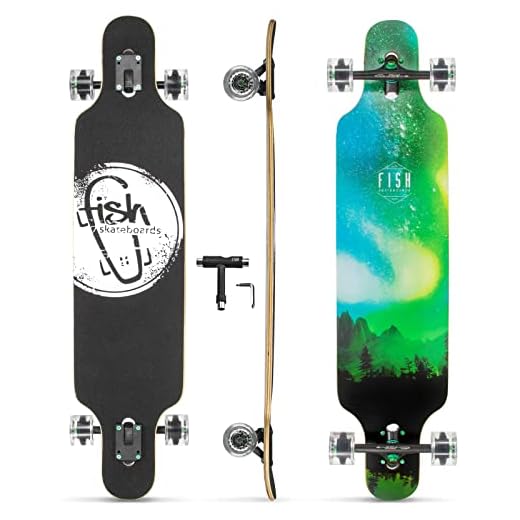 Long Board Skateboard for Adults Teenagers Kids Ages 6-12 Adults Men Women Complete Skateboard Cruiser for Cruising Carving Free-Style and Downhill 41 Includes High-Speed Bearings & T-Tool