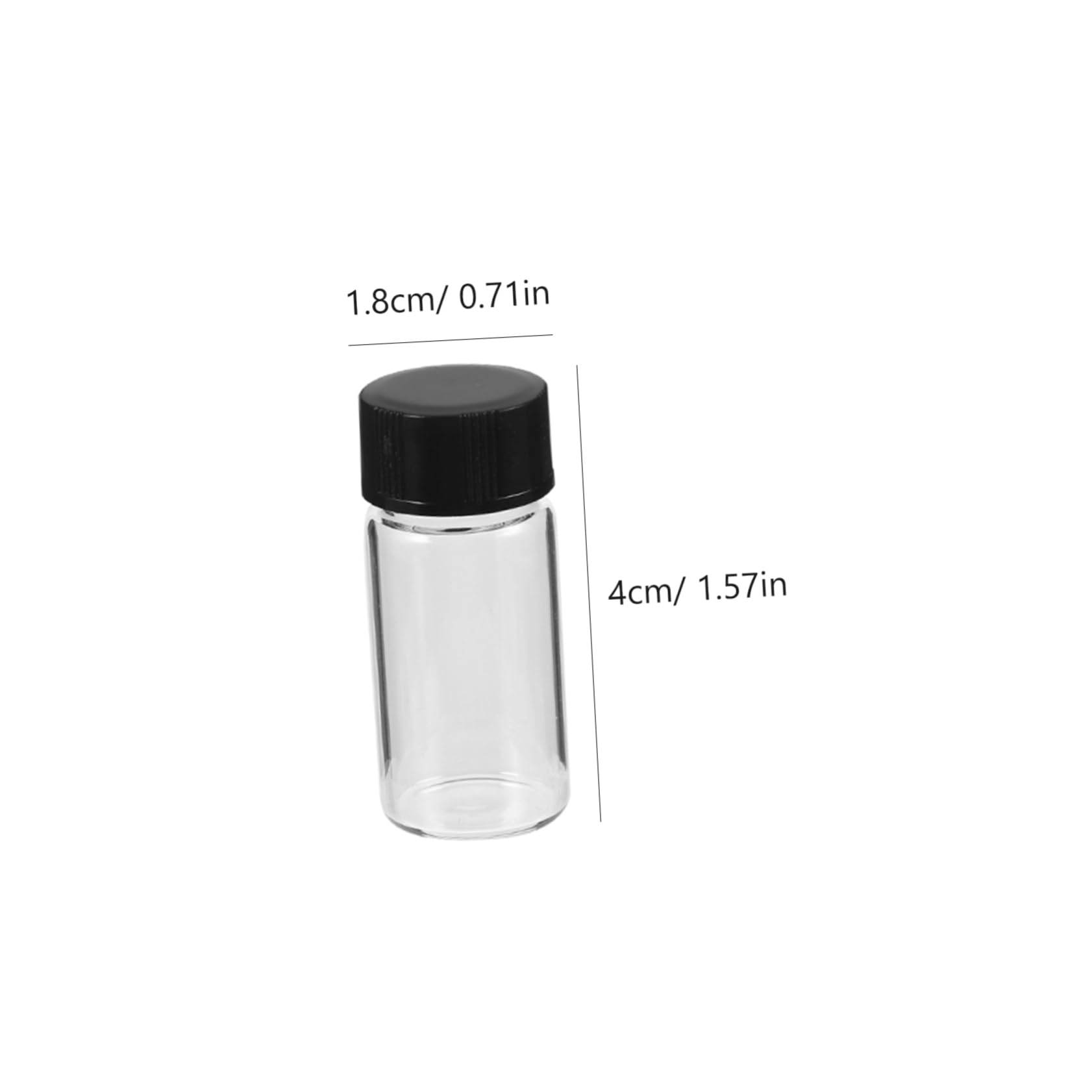 MUSISALY 100pcs Glass Bottle Liquid Vial Clear Sample Vial Empty Vials Bottles Transparent Vial Small Bottles Reagent Bottle Vitroleros para Mini Dropper Tubes Experiment Bottle Jars Black