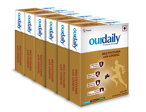 Ourdaily Multivitamin with Ginseng – Multivitamin capsules with 11 Vitamins, 9 Minerals & Powerful Korean Ginseng for Energy & Stamina, Stronger Bones, Immunity Support | 60 Capsules Ourdaily Multivitamin with Ginseng – Multivitamin capsules with 11 Vitamins, 9 Minerals & Powerful Korean Ginseng for Energy & Stamina, Stronger Bones, Immunity Support | 60 Capsules