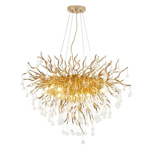 Lustre en branches d'arbre moderne pour sublimer un salon sombre