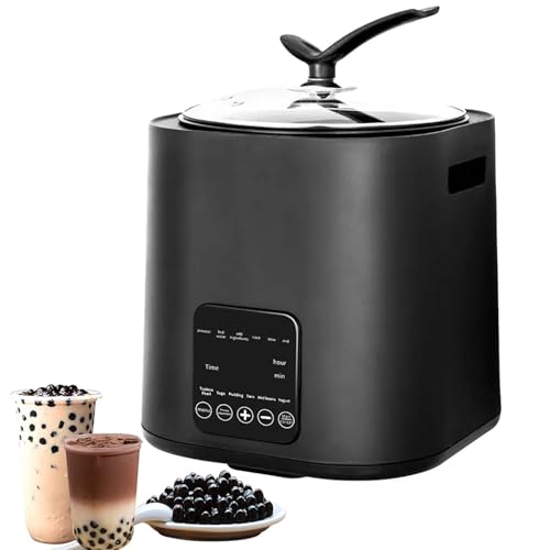 WLSYX Olla de perlas automática comercial, fabricante de perlas hirviendo de 9 L con panel táctil digital y mango largo, olla interior antiadherente y fácil de limpiar, aislamiento inteligente, para