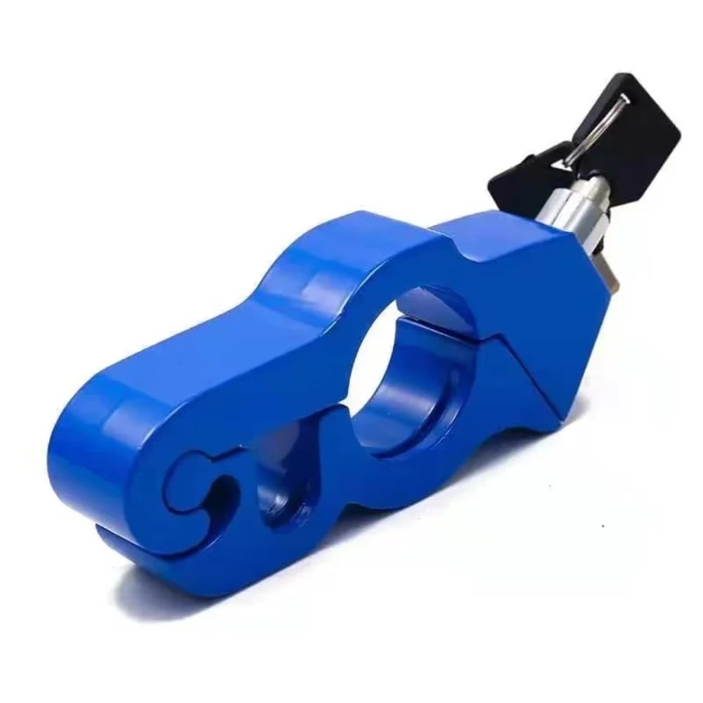 Steering Wheel Lock Heavy-Duty Aluminum Motorcycle Steering Lock – Anti-Theft Immobilizer for Bikes & Scooters Includes 2 Keys Car Anti-Theft Locks(CS1PC-Blue)