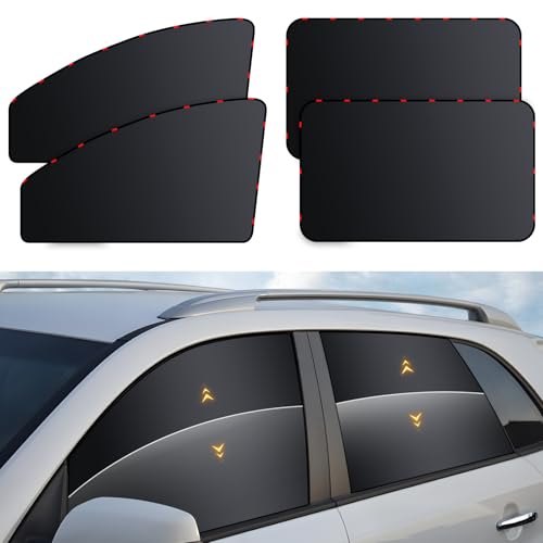 Image of ZATOOTO Car Window Shades - 4 Pack Car Window Covers Premium UV Blocking, Side Window Curtains Full Blackout for Privacy, Breastfeeding, Napping, Camping, and Travel, Universal Fit for Most Vehicles