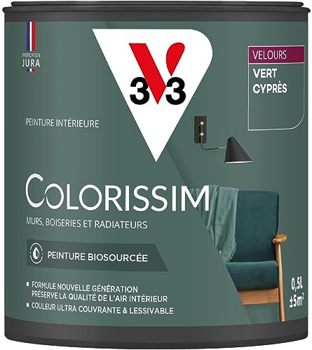 V33 Peinture multi-supports Colorissim® Vert cyprès Velours 0,5L