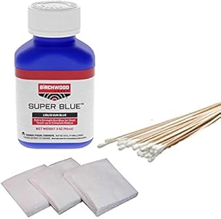 Birchwood Casey, Westlake Market Super Blue Liquid Gun Blue Bottle - Double Strength Bluing Plus 25 Quality Cotton Swabs and 3