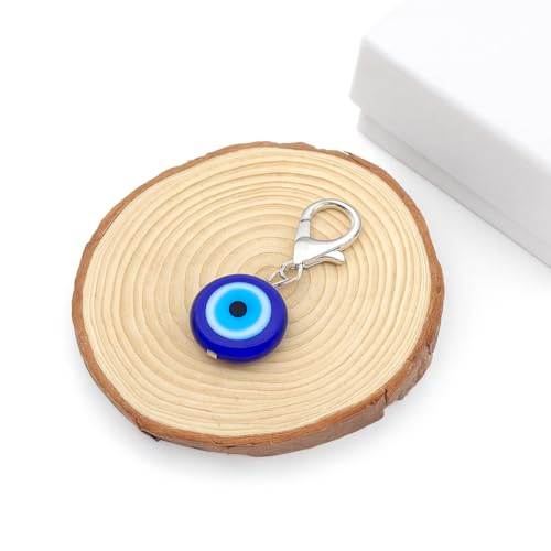 Image of Evil Eye Pet Protection Charm - Blue Evil Eye Pendant for Dogs, Cats, Birds, Parrots, Rabbits & Pets | Lucky Amulet Collar Tag & Keychain for Men & Women | Car, Home, Prosperity, Good Luck, Negative Energy Protection