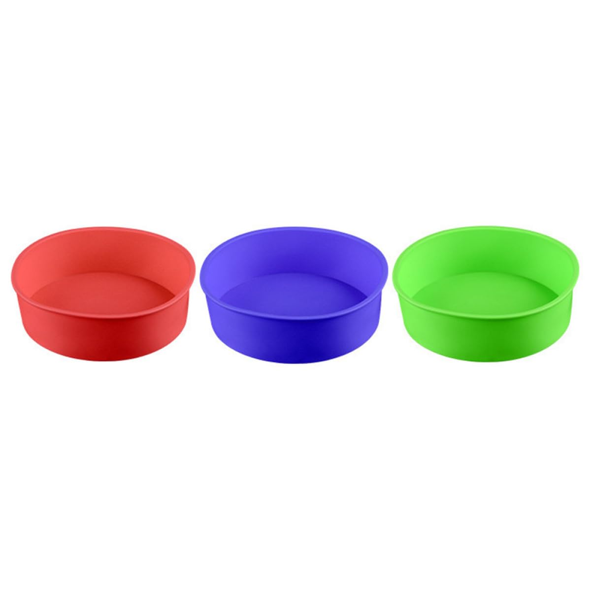 SHINEOFI Stampi per Torte in Silicone Rotondi 3 Pezzi Antiaderenti e Facili da Pulire per Pasticceria Professionale e Uso Domestico in Cucina