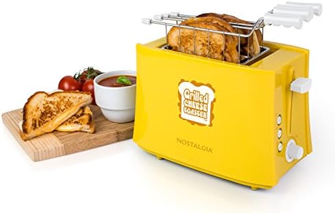 Nostalgia Grilled Cheese Toaster with Easy-Clean Toaster Baskets and Adjustable Toasting Dial with Wide Slots