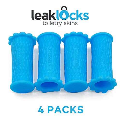 Leak Locks: 4 Pack Toiletry Skins for Leak Proofing Travel Containers in Luggage. Protects Standard and Travel Sized Toiletries. Reusable Accessory for Travel Bag, Suitcase and Carry On Luggage. - Thumbnail 6
