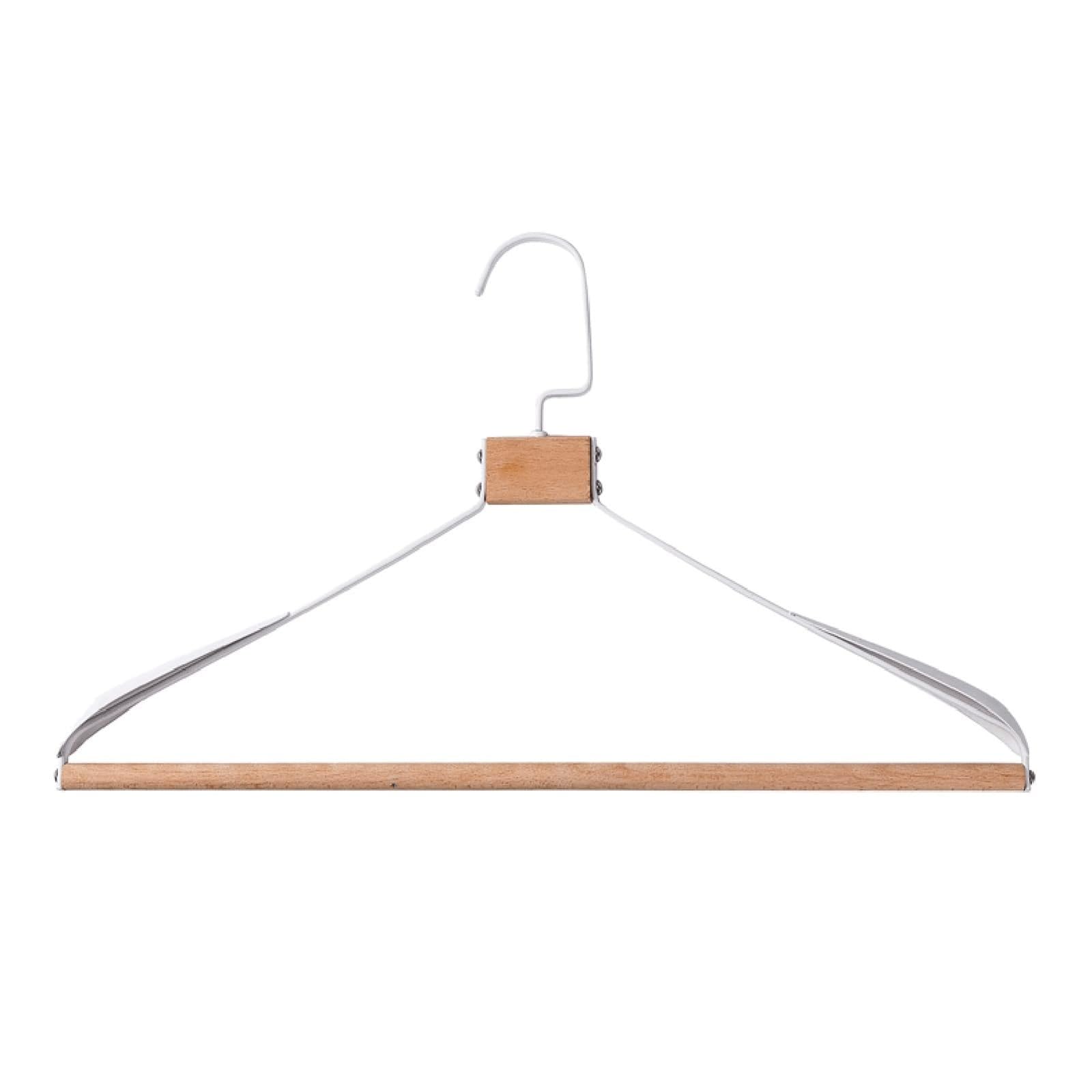 Kleiderbügel, Kleiderbügel aus Holz, 10 Stück, breite Schulter, rutschfeste Gummistange, drehbarer Haken, Mehrfarbig(Wei�)