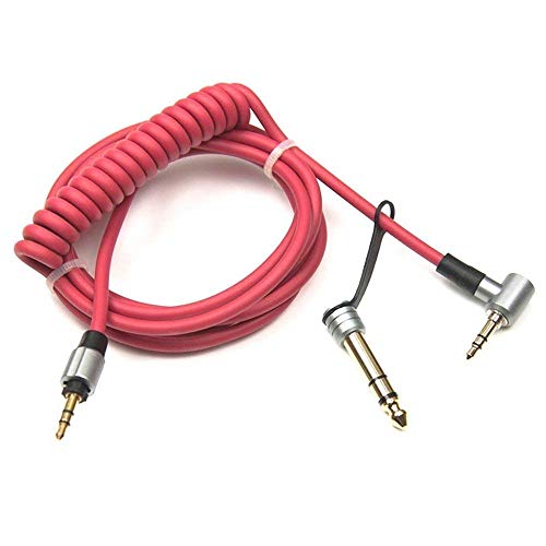 Learsoon Replacement Audio Aux Auxiliary Extension Cable Compatible with Beats by Dr Dre Solo Studio Pro Detox Edition Headphones (Red)