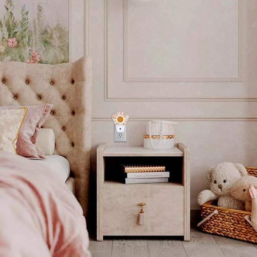 Image of Night Light Abstract Sun Plug-in LED Dusk-to-Dawn Sensor Soft Night Lamp,Suitable for Home Bedroom Bathroom Hallway Stairs