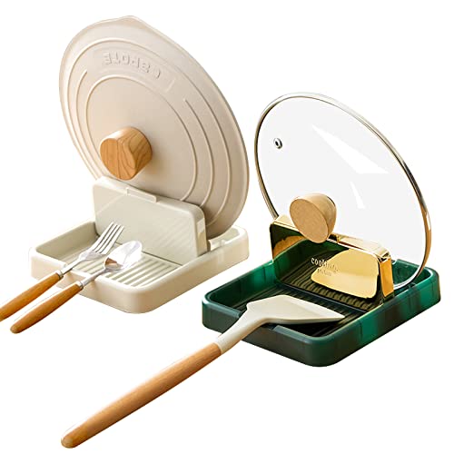 Aimeke 2Pcs Resto de Cuchara de Cocina Plegable Reposa Cucharas Soporte Cucharas Cocina para Tapa de...