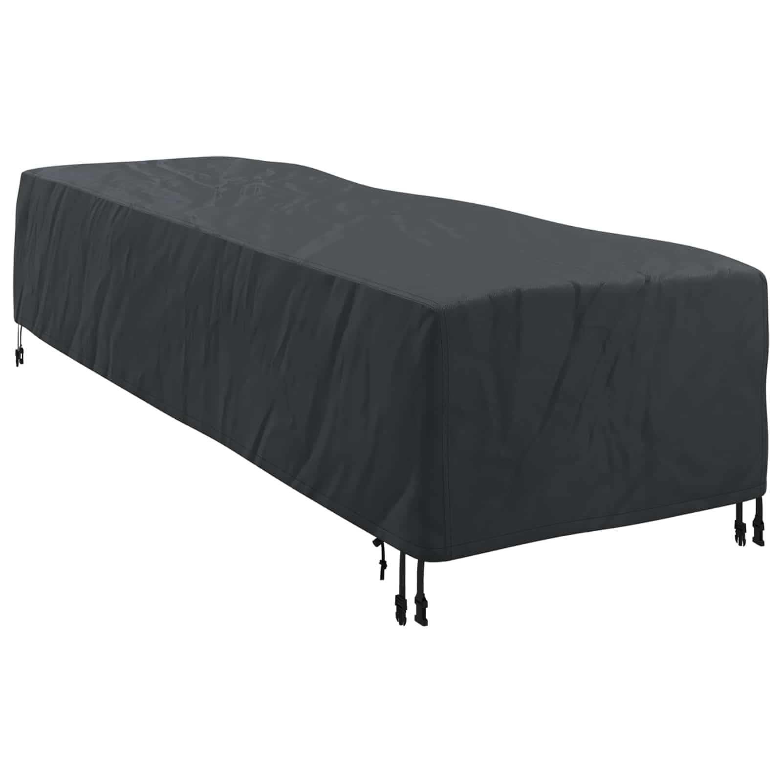 Knerpwd 210D Oxford Fabric Loungers Cover With Carrier Bag, 74 X 210 X 40 Cm Waterproof Fabric Lounger Cover, Plain Black Design For Garden And Terrace
