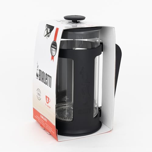 Image of Bialetti French Press Coffee and Tea Maker (6583), Coffee Press, Borosilicate Glass Container, 8Cup Cafetiere with Plunger Filter System - 1Ltr