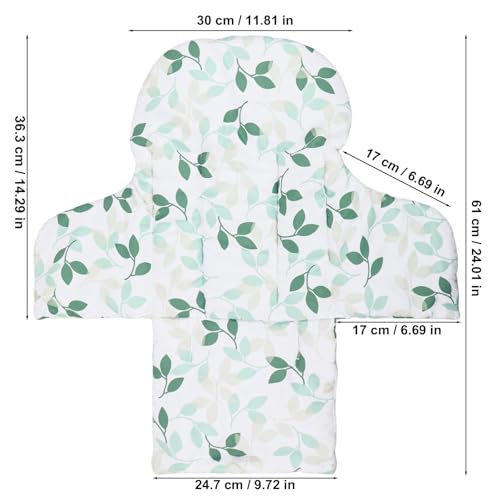 Image of for IKEA High Chair Cushion, High Chair Pad for IKEA Antilop Highchair, Cotton Non-Slip, Soft, Baby Sitting More Comfortable (Green Leaf)