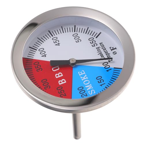 POPETPOP Accurate BBQ Thermometer Stainless Steel Dial Dual Temperature Units Readout for Baking