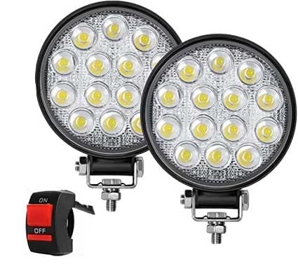 Circle 14 LED Fog Light Waterproof 12V-24V Led Flood Lamp Offroad Driving Work Light for Car, Truck/Pickup, Jeep, SUV, ATV And UTV Motorcycle LED Lights (White, 2 PCS)-picture-23