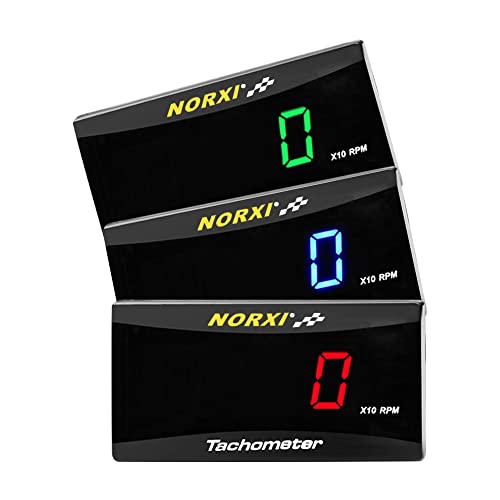 Universal Digital Tachometer Rpm Meter Motorcycle Tachometer Car Gauge Waterproof Electronic Tachometer (Red With Left Bracket) #TOP4