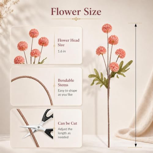 ZMTECH Artificial Flowers for Vase - Mixed Pink Silk Mums 12 Long Stems with Eucalyptus, Faux Flowers Home Decor, Fake Chrysanthemum Pom Pom Stems, Spring Fall Centerpiec(Without Vase) — view 4