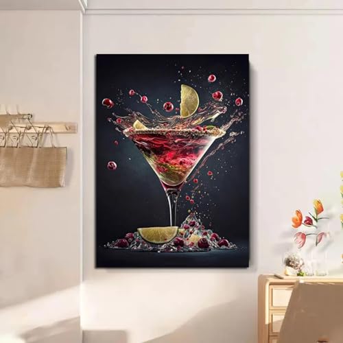 Peinture explosive cocktail affiche grand format 80x110 cm pour sublimer votre bar de salon