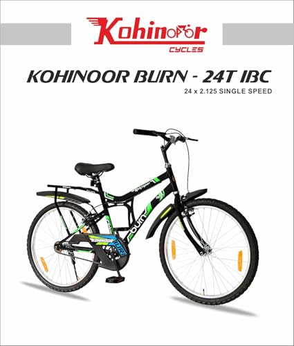 Image of KOHINOOR Burn MTB Mountain Bicycle - Single Speed - Ideal for 9-14 Years - Age || 24T Mountain Cycle (Single Speed) (Black)