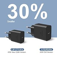 Ladegerät USB C 45W Schnellladegerät 2.0 für Samsung Galaxy S25 Ultra,S25+,S25,S24 Ultra,S24+,S24 FE,S23 Ultra,S22,A56,A36,A15,A55,Tab S10+/Ultra,Gcstnn PPS PD3.0 Ladekabel mit 5A Typ-C Ladekabel 1,8M – Ansicht 5