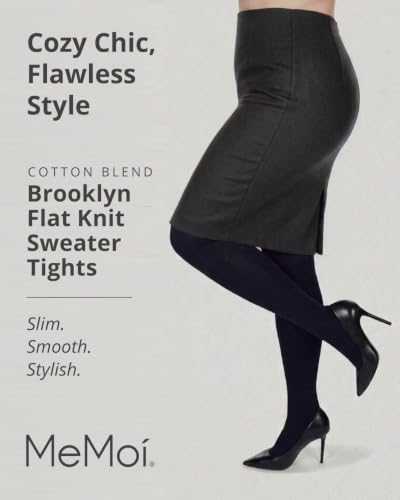 Image of MeMoi Brooklyn Flat Knit Sweater Tights for Women, Cotton Blend XS-6X