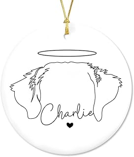 Unifury Customized Dog Memorial Ornament Gift, Custom Dog Ornament for Loss of A Pet, Pet Loss Gifts, Dog Memorial Gifts Personalized Rememberance Ornament for Pet Sympathy Gift, Dog Ears