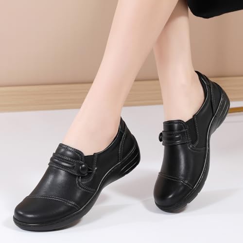 Image of QAE Loafers for Women Orthopedic Loafers for Women Comfortable Women's Flat Slip-Ons Shoes for Dress Work Business Casual