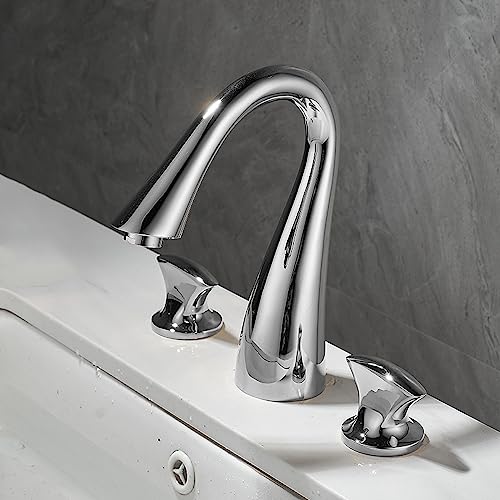 Grifo de baño 3 hoyos con sistema de doble mando para lavabos de diseño exclusivo