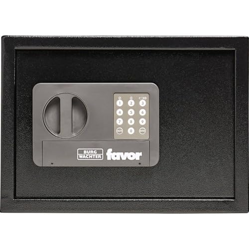 BURG-WÄCHTER Cassaforte a mobile, Cassaforte elettronica digitale, Cassaforte resistente, Ripiano incl., Favor, 17,8 l, 7,0 kg, S5 E, Nero