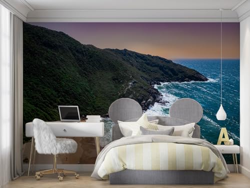 Papier peint 3D coucher de soleil grand format panoramique fjord 200 x 140 cm - 6
