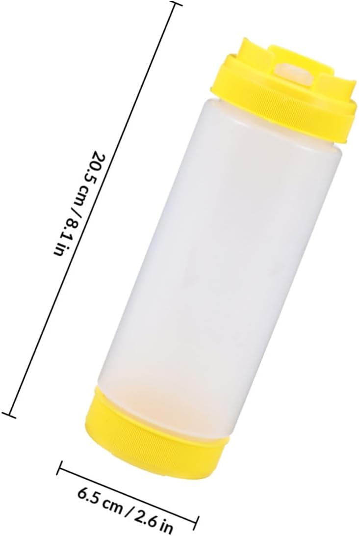 Two-headed 20oz Plastic Ketchup Storage Bottle and Salad Dressing Condiment Squeeze Dispenser for Kitchen Use with Flip Cap and Dual Nozzle image 2