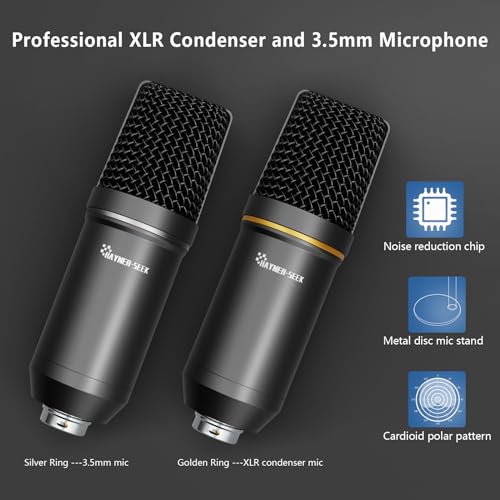 Image of Podcast Equipment Bundle for 2, Streaming Audio Interface with 5 Channel, XLR Microphone Interface, RGB,48V Phantom Power, Perfect for Game,Podcast,Record,TikTok-White (H1)