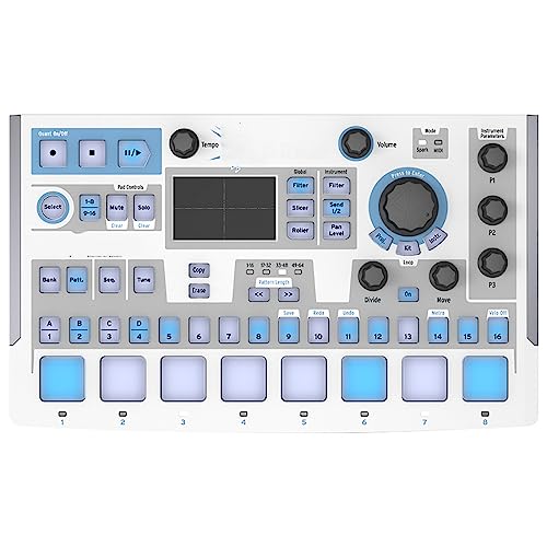 LBMED Controlador Teclado Midi,Beat Pads RGB Portátiles con Secuenciador 16 Pasos,Filtro XY,...